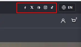 Placeholder: Header with social media icons