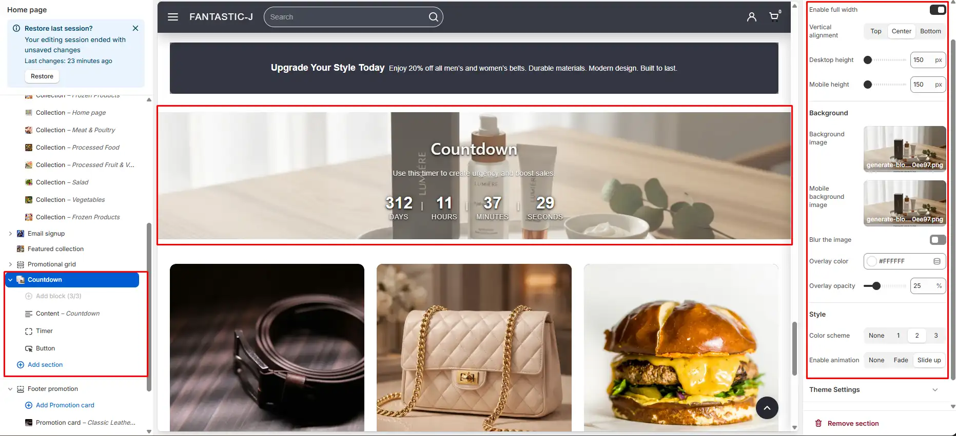 Placeholder: Countdown section